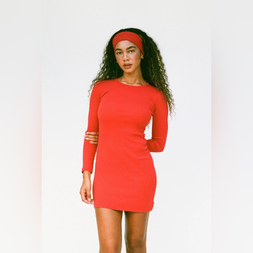 Long Sleeve Bellevue Mini Dress - Tomate size L
